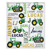 Personalized Farm Tractor Name Custom Blanket